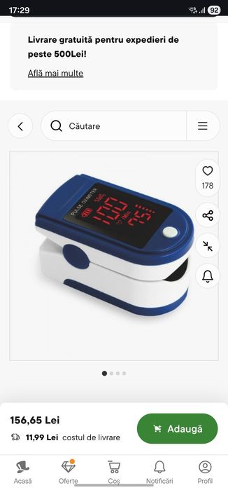 Jumper Medical JPD 500B Oximetru de Puls Degetul Albastru
9
4.3
9
Jump