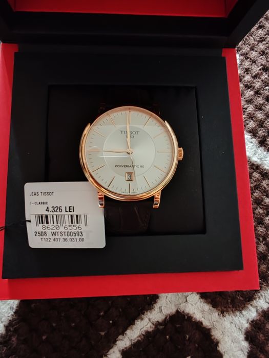 Ceas Tissot Barbati Powermatic 80 Swiss Made, Nou, Automat, Cutie