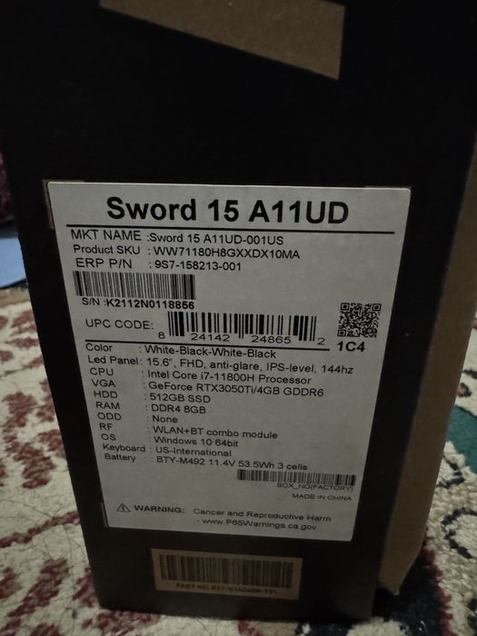 MSI Sword 15 A11UD
