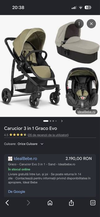 Carucior 3in1 graco evo