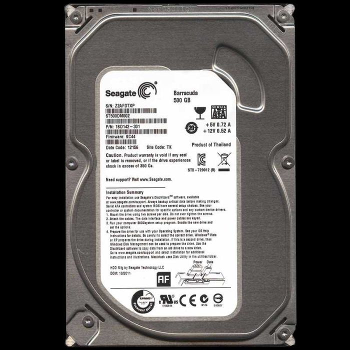 HDD 500GB, Seagate ST500DM002/ Sata 6 Гбит/c/ 3.5"/ 7200rpm cache 16Mb