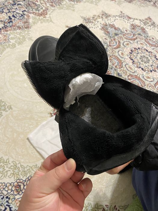 Кожные сапоги черные