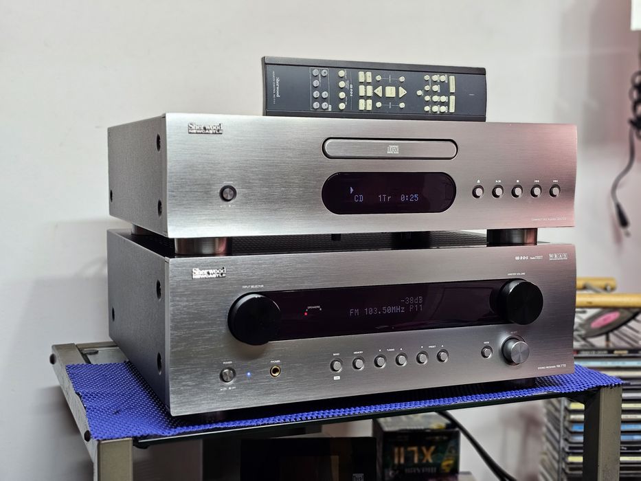 Amplificator Sherwood RX-722 si Cd player CD-722 cu telecomanda