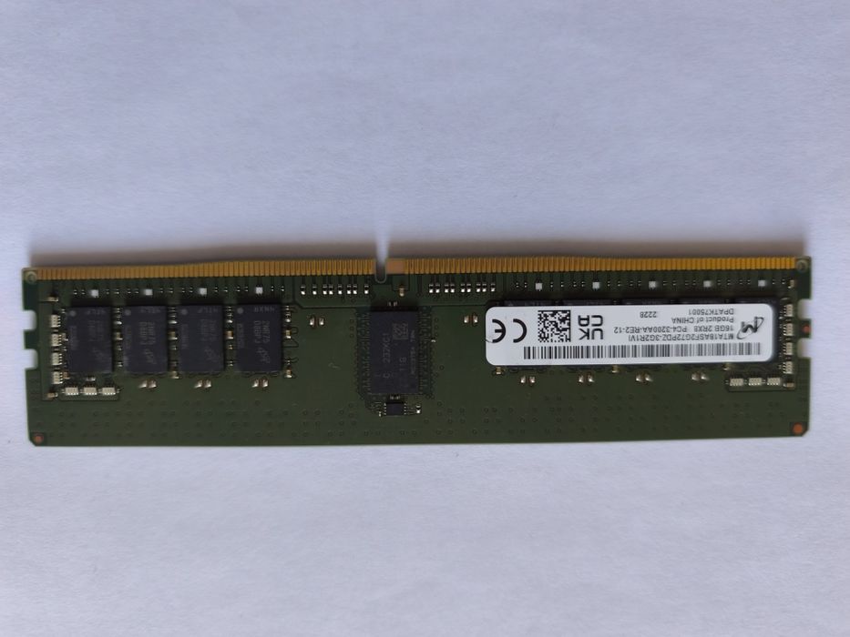 4× 16GB Micron DDR4-3200 ECC RDIMM – 64GB Total – Server / Workstation