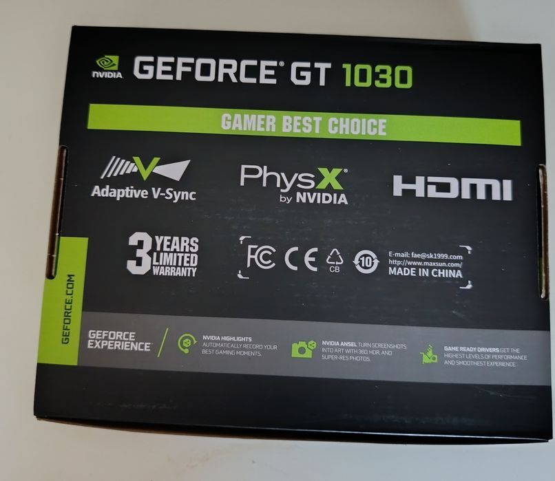 Видеокарта Maxsun NVIDIA GeForce GT 1030 4GB DDR4 .Новая.