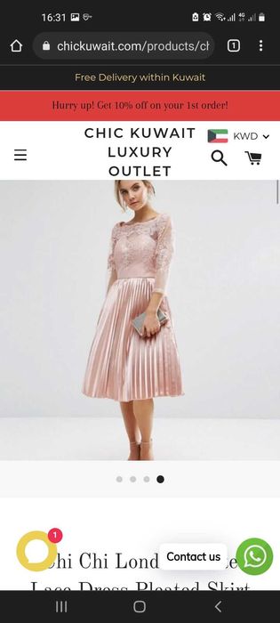 rochie ocazie dantela si fusta plisata Chi Chi London