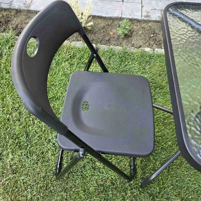 НЕМСКИ Сгъваем Градински Стол – Метална Конструкция + ЛЕД ФЕНЕР