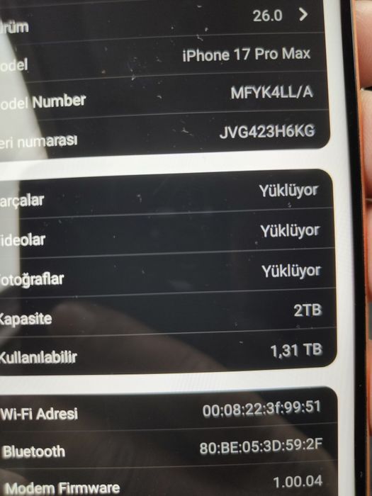 iPhone 17 pro max 2TB