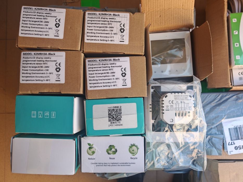 Интелигентен цифров термостат K2MRH3A,черен, LCD, тъч бутони