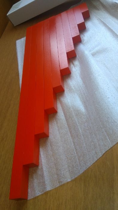 Монтесори Дървени Червени Стикове пръчки летви, всички Монтесори