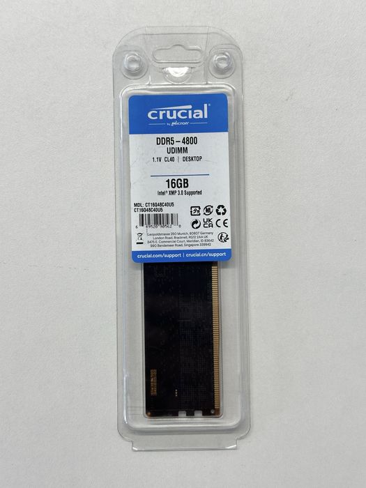 Memorie RAM Crucial 16GB DDR5 4800 Mhz UDIMM CL 40 - Noua!