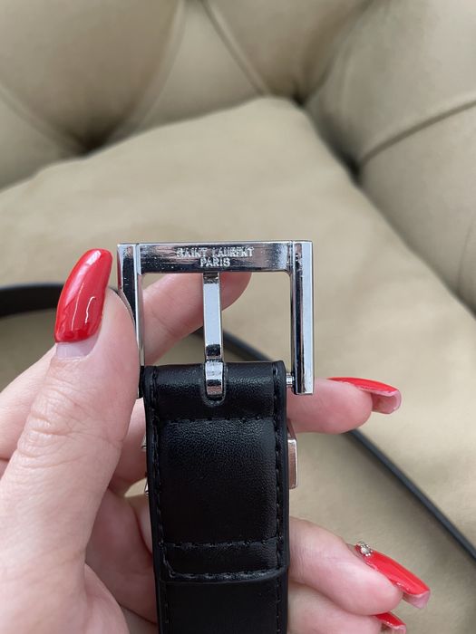Curea YSL negru-argintiu