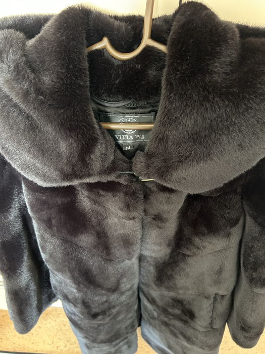 Шуба графит норковая