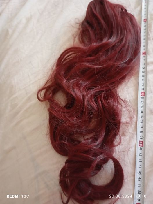 Coadă de cal roșcată nouă cu clemă