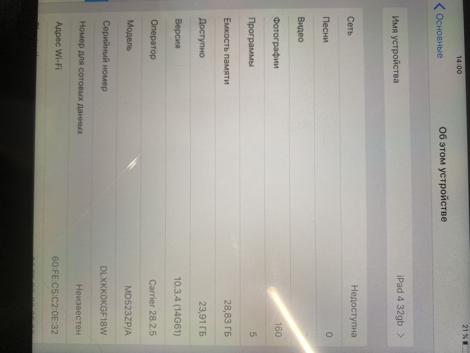 ipad 4, 2012, 32 gb