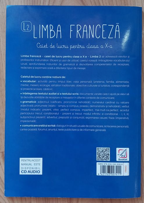 Caiet de lucru franceza-clasa a X-a