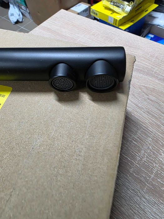 Baterie de bucatarie CREA cu 4 cai, robinet de chiuveta rotativ la 360°, Neagra