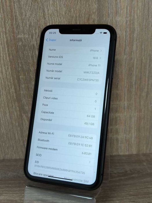 Telefon Apple iPhone 11 64 GB Black Cod 121057