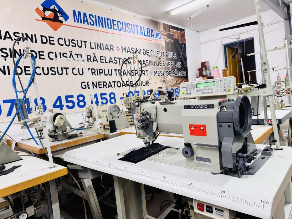 Masina de cusut 2 ace Dublu transport Sewmaq automata taiere ata