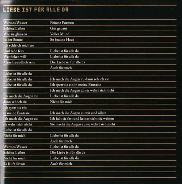 CD Rammstein - Liebe Ist Fur Alle Da 2009 (Zensierte Version)