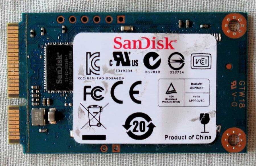 SSD диск разъём mSATA SanDisk 16Gb SATA3