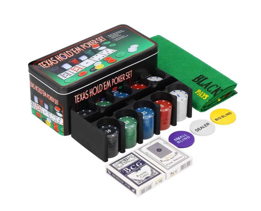 Покер сет в метална кутия 200бр. POKER SET TEXAS  / семейна игра