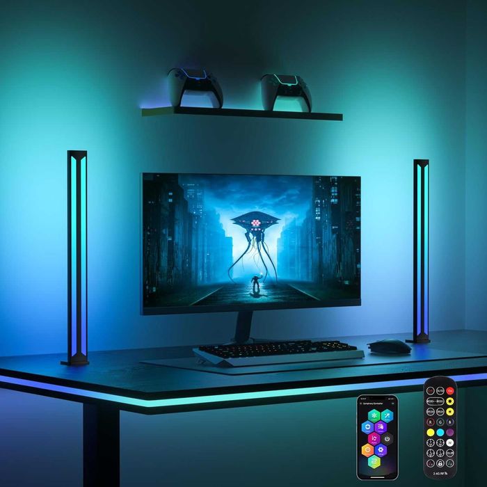 Set 2 lampi LED RGB SMART,42cm,APP+Tele+Music Sync, REDUS de la 275RON