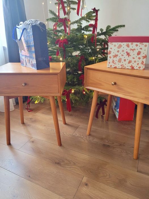 Set de noptiere (2 buc) cu sertar – stejar natur