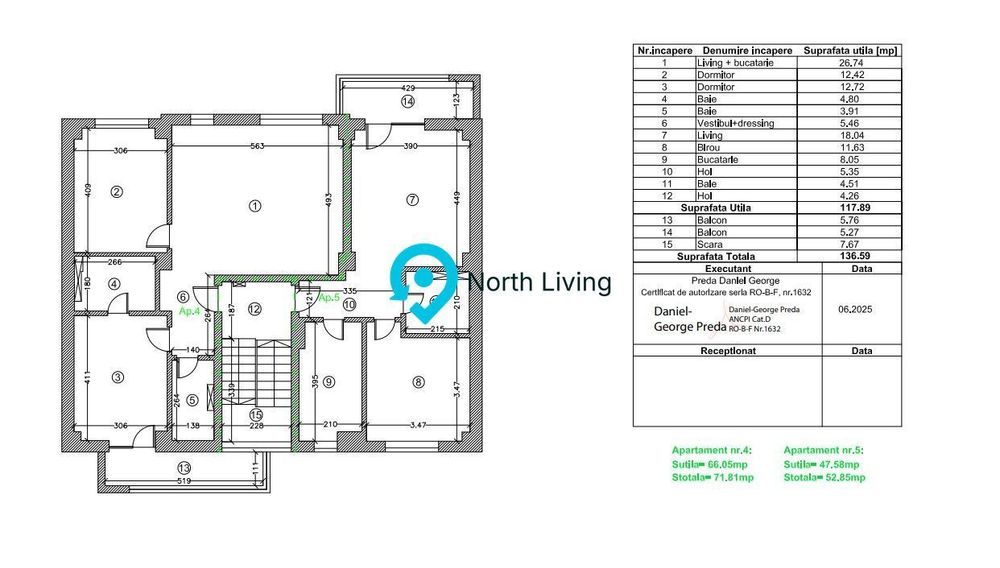 Apartament 3 camere | 2 băi | balcon | Străulești | etaj 2