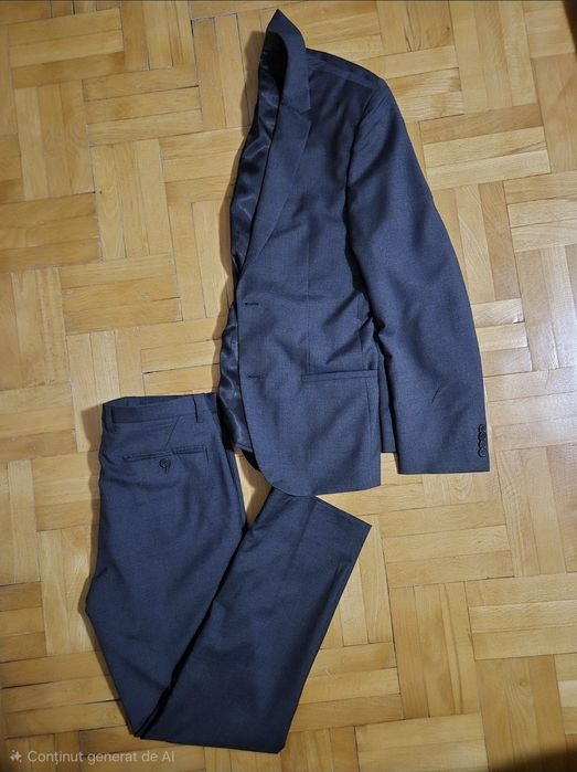 Costum Bărbați Calvin Klein, 100% Lână Pură, Italian, Mar. 44/34 (S-M)