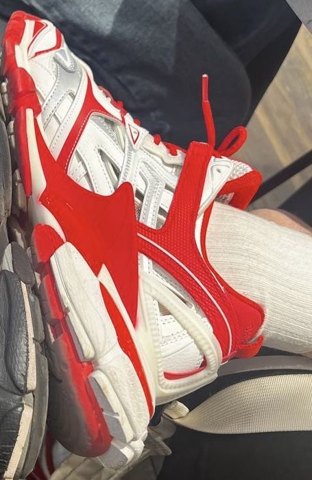 balenciaga track 2 red and white