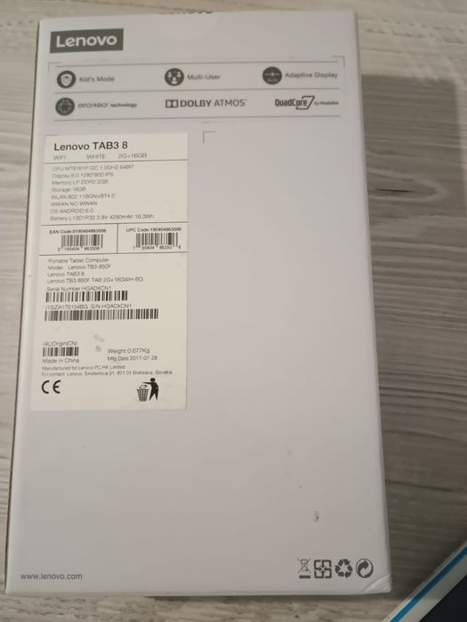 Tableta  Lenovo Tab 3 TB3-850F