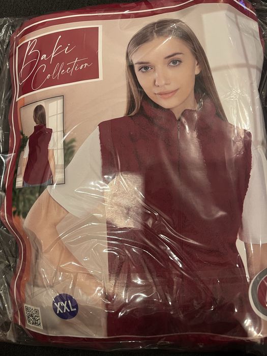 Поларен елек цвят червен и бордо