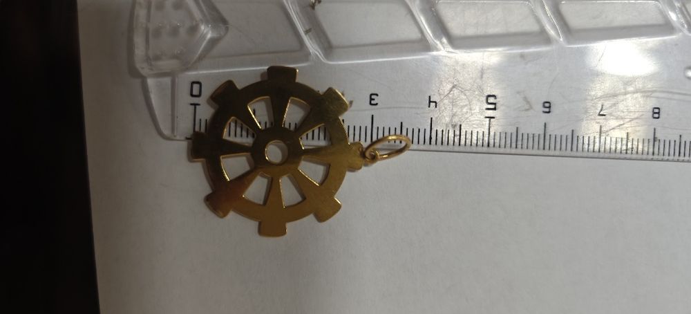 Medalion simbol budist Dharmachakra 3.93gr 22k(r)