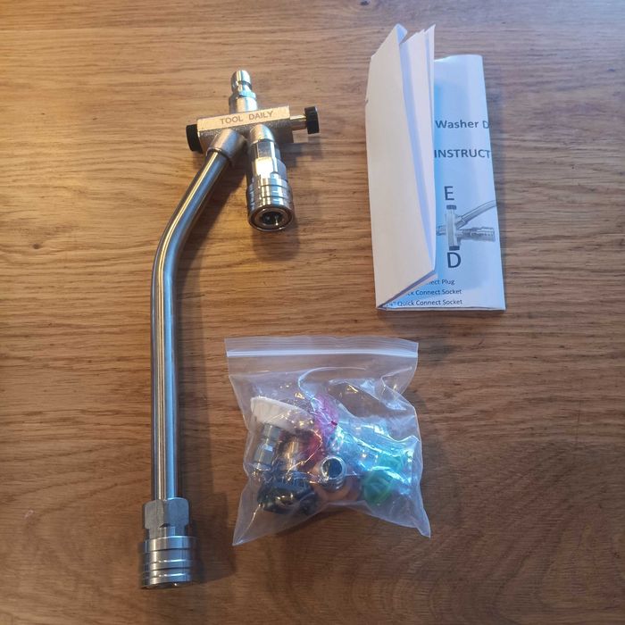 НОВ! Двоен конектор за пяна и дюза за водоструйка, 1/4" Quick Connect