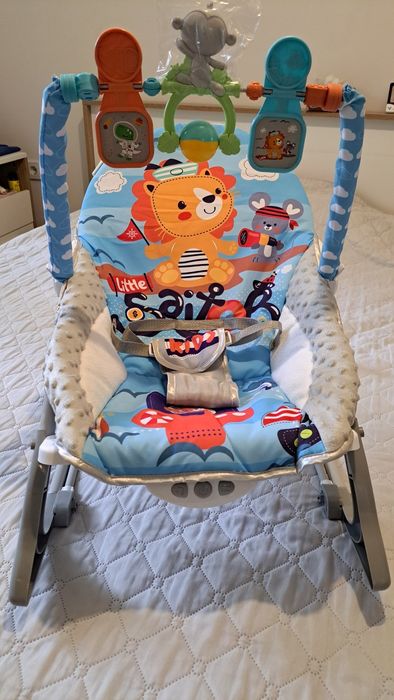 Бебешки шезлонг Chipolino Baby Spa – син, като нов.