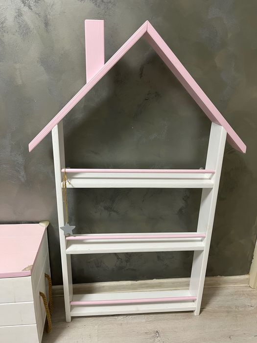 Mini bibliotecă căsuță pentru copii montessori și lada de jucarii