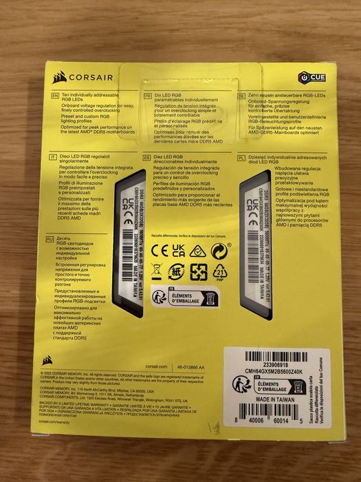 Corsair Vengeance RGB DDR5 64GB (2x32GB) 5600MHz – AMD EXPO