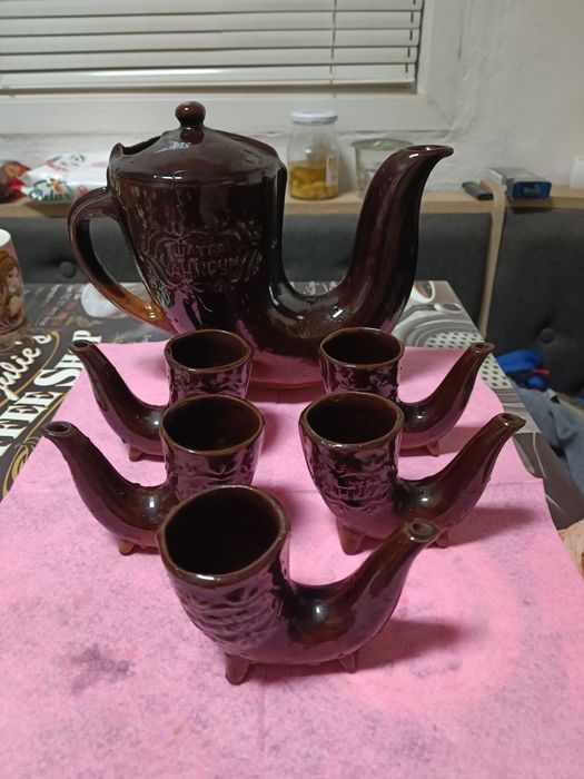 Кана с чаши керамика, за ракия