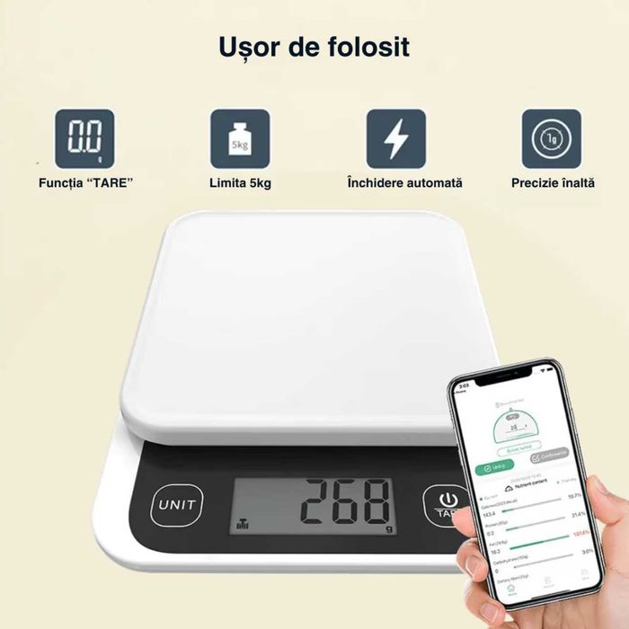 Cantar de bucatarie inteligent Vitality Lab Diet Pal, NOU