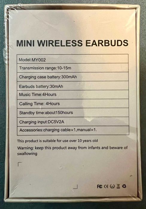 Căști Mini MY002 - Bluetooth 5.3+ EDR - Earbuds - Maro / Bej
