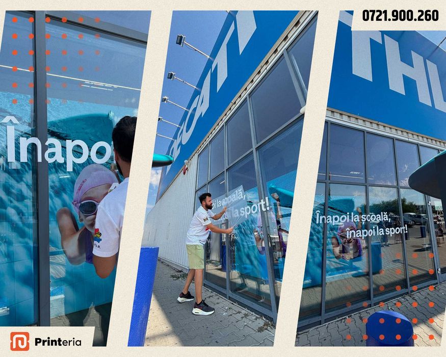 Colantări spații comerciale, window graphics, inscripționări auto