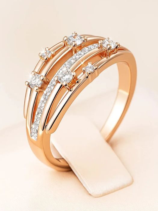 Кольцо позолота 585RG для женщин и девушек медицинский сплав