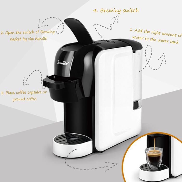 Xит Продаж! 4в1 Кофемашина капсульная Молотый Nespresso, Dolce Gusto