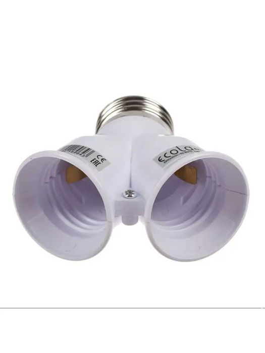 Двойник патрон-адаптер, цоколь E27 патрон переходник на 2 лампочки