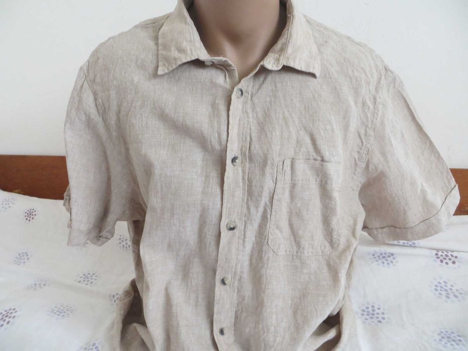 Мъжки ризи с къс ръкав от лен