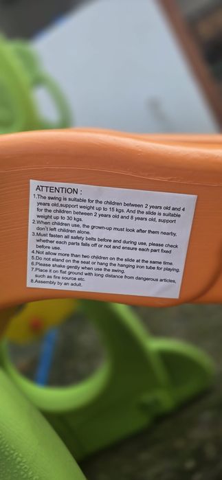 Leagăn cu tobogan copii