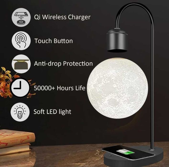 Lampă cu încărcarea wireless pentru telefon