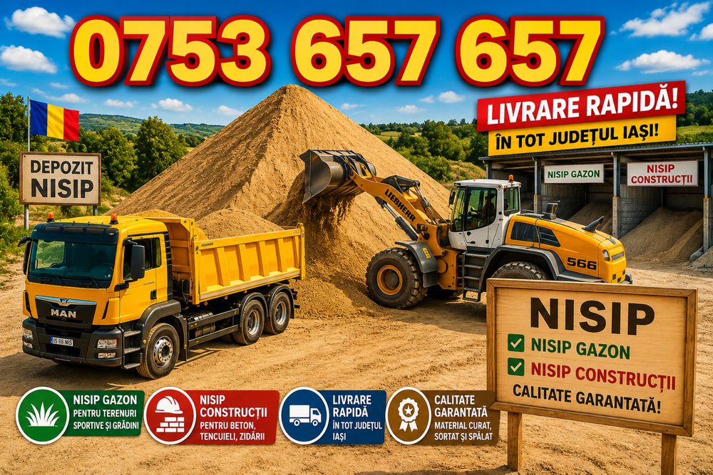 Nisip iasi, nisip spalat, nisip sapa, nisip tencuiala