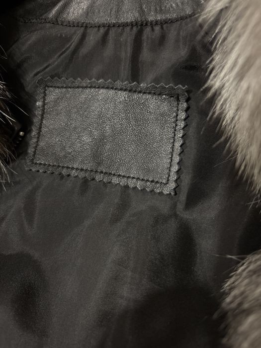 Haina Dama Naturala Blana Vulpe M Fashion Cafeniu Cu Piele